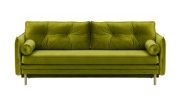 Darnet Sofa Bed with Storage, olive green, Leg colour: wax black