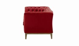 Chesterfield Modern 2 Seater Sofa Wood, dark red, Leg colour: wax black - thumbnail 3