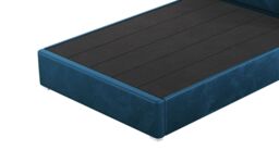 Jewel 4ft6 Double Bed Frame With Luxury Deep Button Quilted Headboard, blue, Leg colour: white - thumbnail 2