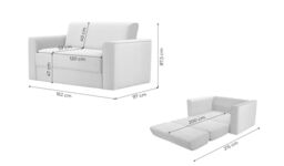 Jules 2 Seater Sofa Bed, cream - thumbnail 2