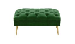 Chesterfield Modern Footstool, cream, Leg colour: gold metal - thumbnail 1