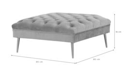 Chesterfield Modern Footstool, cream, Leg colour: gold metal - thumbnail 3