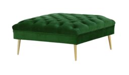 Chesterfield Modern Footstool, cream, Leg colour: gold metal - thumbnail 4