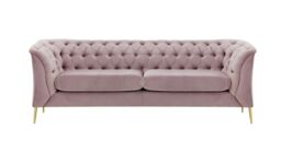 Chesterfield Modern 2,5 Seater Sofa, lilac, Leg colour: gold metal - thumbnail 1