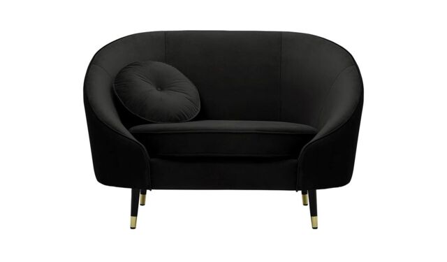 Kooper Armchair, black, Leg colour: Black + gold - image 1