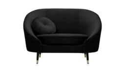 Kooper Armchair, black, Leg colour: Black + gold - thumbnail 1