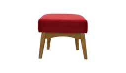 Hollis Footstool, olive green, Leg colour: dark oak - thumbnail 1