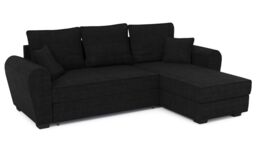 Nicea Corner Sofa Bed With Storage, black