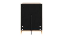 Emily 3ft Single Bed Frame with contemporary panel headboard, light beige, Leg colour: like oak - thumbnail 3