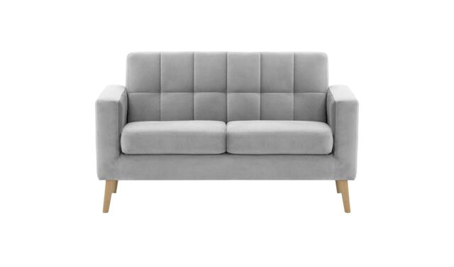 Neat 2 Seater Sofa in a Box, light blue, Leg colour: dark oak - image 1