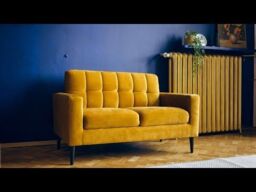 Neat 2 Seater Sofa in a Box, light blue, Leg colour: dark oak - thumbnail 3