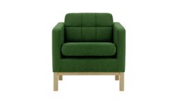 Normann Armchair, dark green, Leg colour: wax black - thumbnail 1