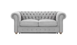 Chesterfield Max Borneo 2-seater sofa bed, silver, Leg colour: wax black - thumbnail 1