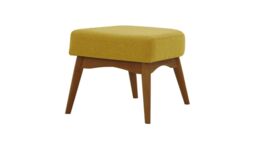 Savano Footstool, yellow, Leg colour: dark oak - thumbnail 1