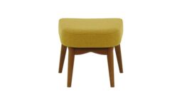 Savano Footstool, yellow, Leg colour: dark oak - thumbnail 2