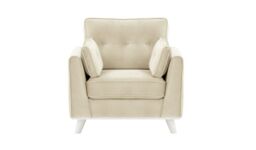 Farrow Armchair, light beige, Leg colour: white