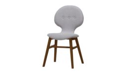 Altay Dining Chair, light grey, Leg colour: dark oak