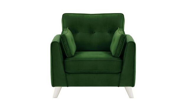 Magnus Armchair, dark green, Leg colour: white - image 1