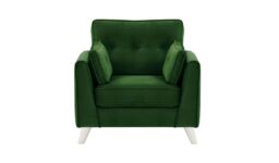 Magnus Armchair, dark green, Leg colour: white - thumbnail 1