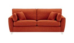 James 3 Seater Sofa, burnt orange, Leg colour: white