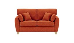 James 2 Seater Sofa, burnt orange, Leg colour: wax black