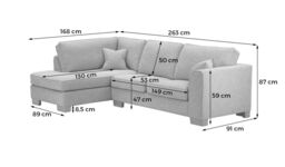 Avos Large Right Hand Corner Sofa, silver, Leg colour: aveo - thumbnail 2