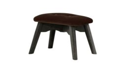 Ducon Mini Velvet Children's Footstool, brown, Leg colour: black