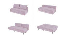 Vena 3 seater Sofa Bed, lilac - thumbnail 2