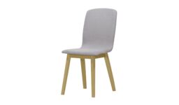 Cubo Dining Chair, light grey, Leg colour: like oak - thumbnail 1