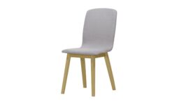 Cubo Dining Chair, light grey, Leg colour: like oak