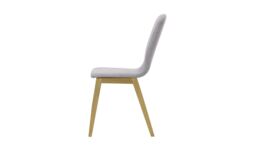 Cubo Dining Chair, light grey, Leg colour: like oak - thumbnail 3