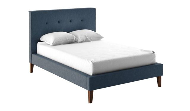Inspire Upholstered Bed Frame, blue - image 1