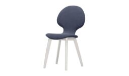 Mya Dining Chair, navy blue, Leg colour: white