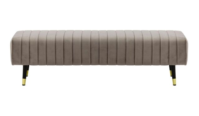 Slender Footstool with quilting, grey