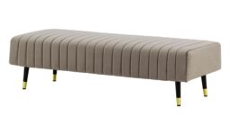 Slender Footstool with quilting, grey - thumbnail 3