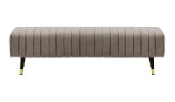 Slender Footstool with quilting, grey - thumbnail 1