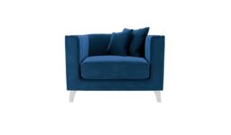 Barra Armchair, blue, Leg colour: white