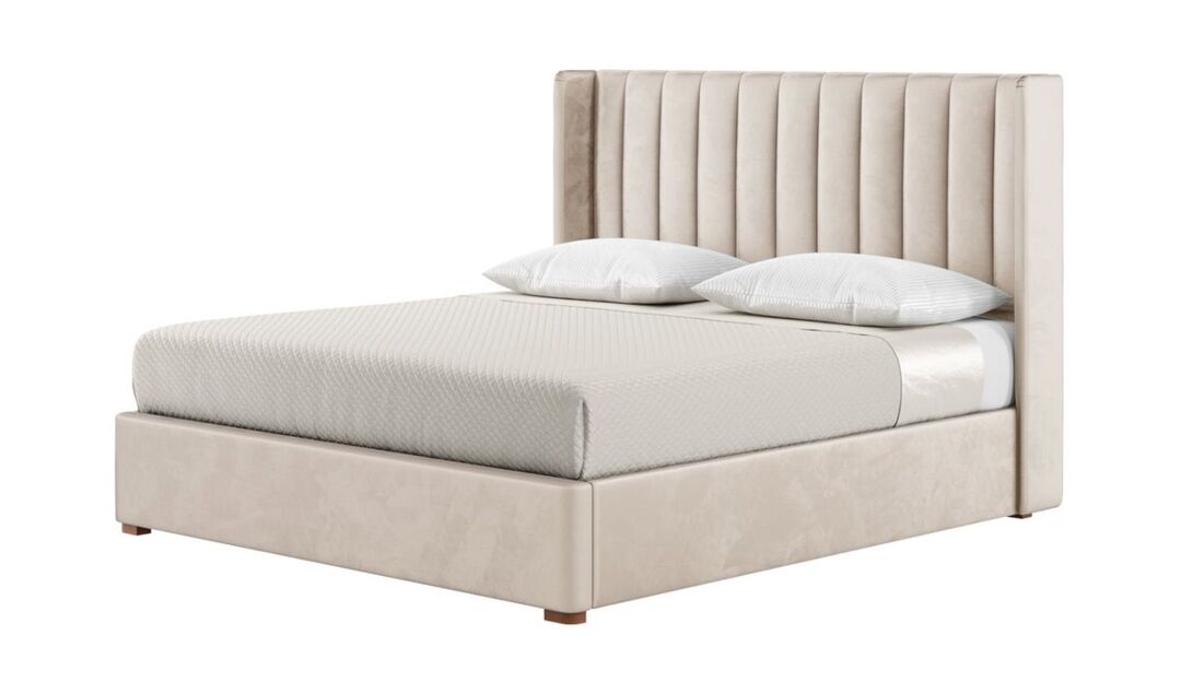 Naomi 6ft Super King Size Bed With Fluted Vertical Stitch Wing