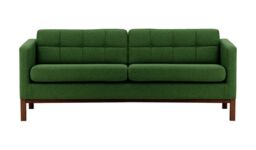 Normann 3 Seater Sofa, dark green, Leg colour: dark oak - thumbnail 1