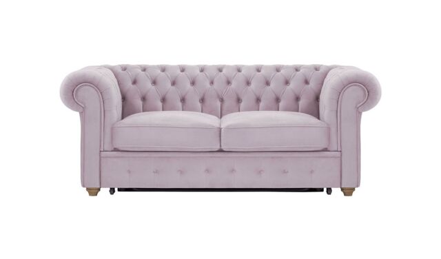 Chesterfield Max Borneo 2-seater sofa bed, lilac, Leg colour: wax black - image 1