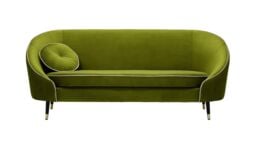 Kooper 3 Seater Sofa, olive green, Leg colour: Black + gold