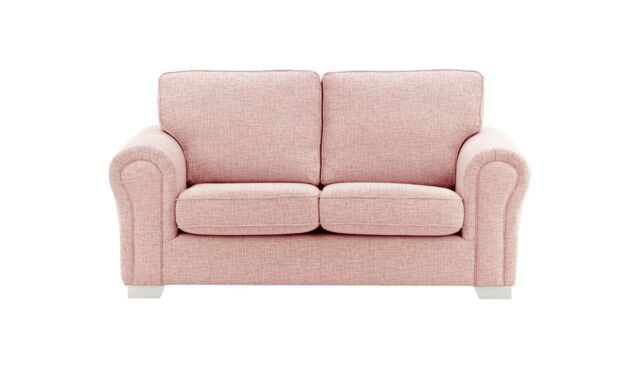 Bonna 2 Seater Sofa, blush pink, Leg colour: white