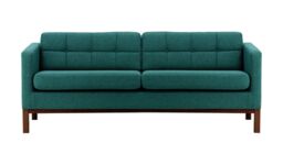 Normann 3 Seater Sofa, blue, Leg colour: dark oak