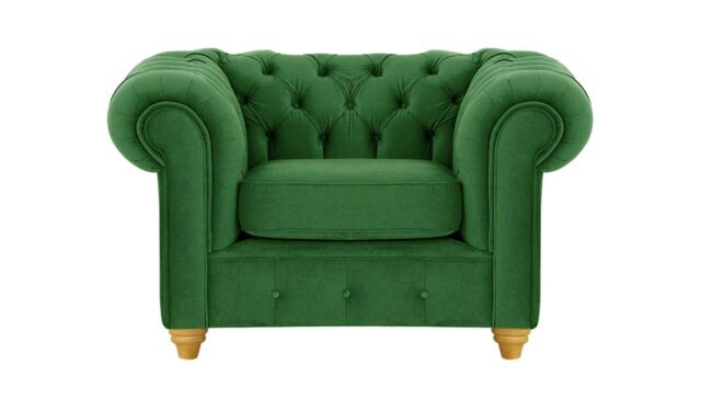 Chesterfield Max Armchair, dark green, Leg colour: like oak - image 1