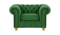 Chesterfield Max Armchair, dark green, Leg colour: like oak - thumbnail 1