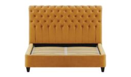 Hai Upholstered Bed Frame, mustard