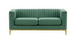 Slender Wood 2 Seater Sofa, dirty blue, Leg colour: like oak