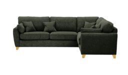 James Large Right Corner Sofa, charcoal, Leg colour: like oak - thumbnail 1