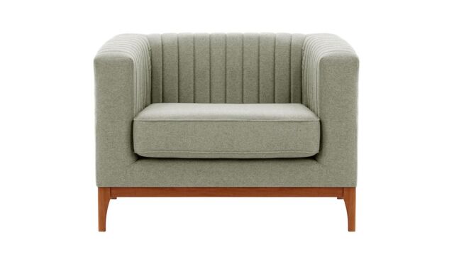 Slender Wood Armchair, grey, Leg colour: aveo - image 1