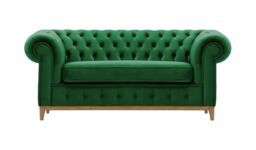 Chesterfield Grand 2 Seater Sofa, dark green, Leg colour: like oak - thumbnail 1